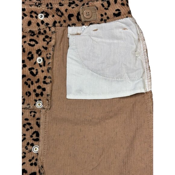 NEW Girls Cat And Jack Leopard Print Corduroy Tan & Black Mini Skirt Size 6/6X - Picture 7 of 8